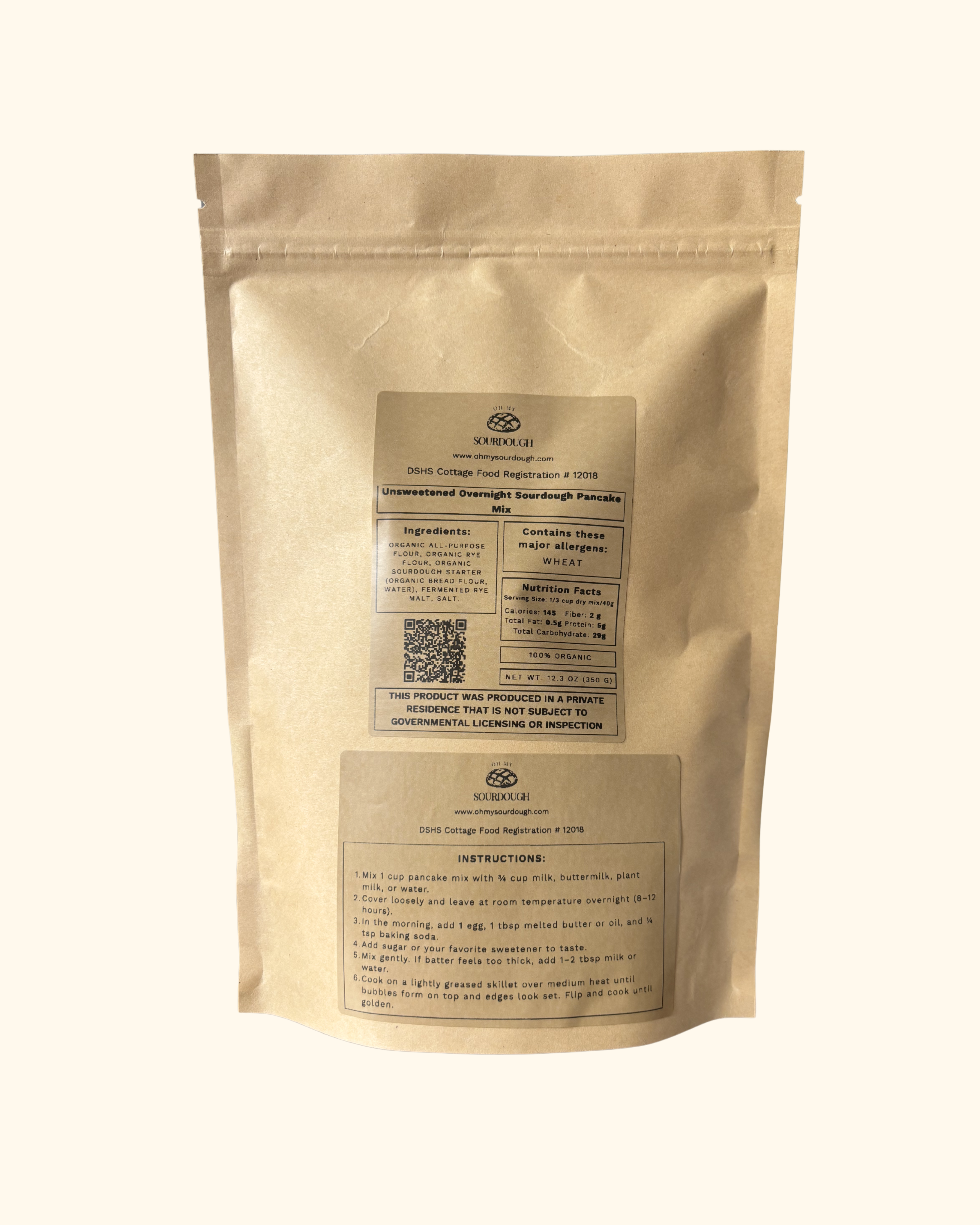 Unsweetened Overnight Sourdough Pancake Mix