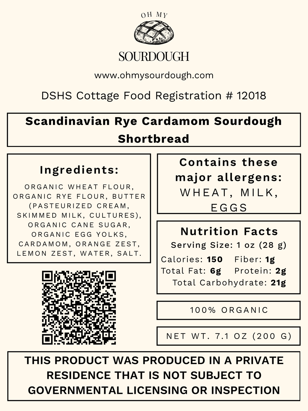 Scandinavian Rye Cardamom Sourdough Shortbread