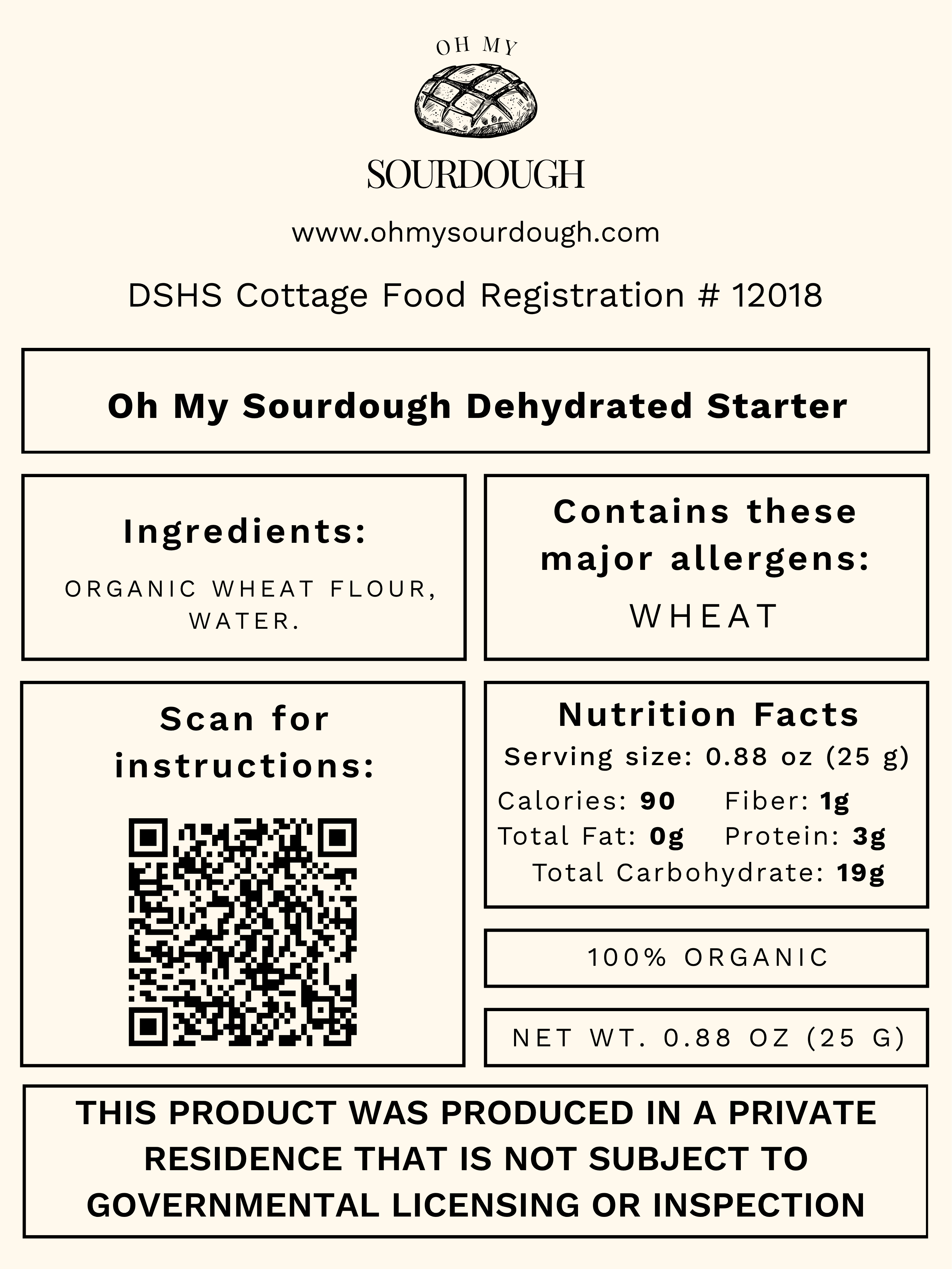 Oh My Sourdough Dehydrated Starter