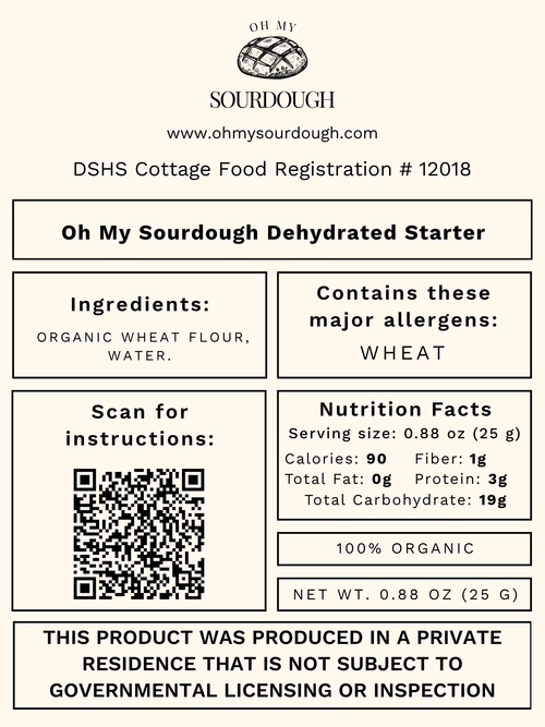 Oh My Sourdough Dehydrated Starter