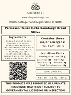 Parmesan Italian Herbs Sourdough Bread Sticks