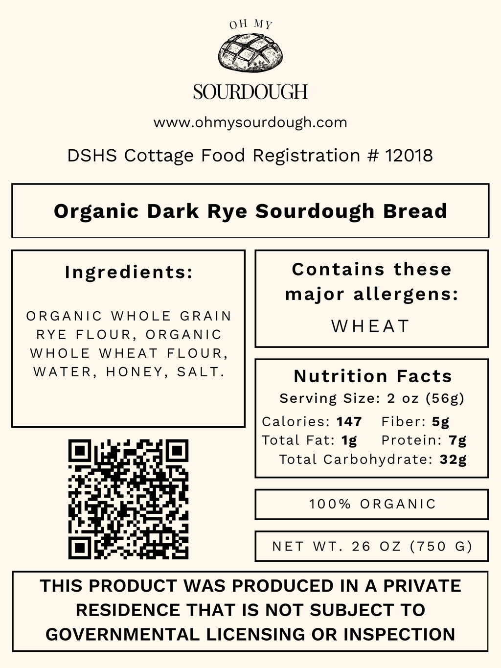 Dark Rye Sourdough Bread