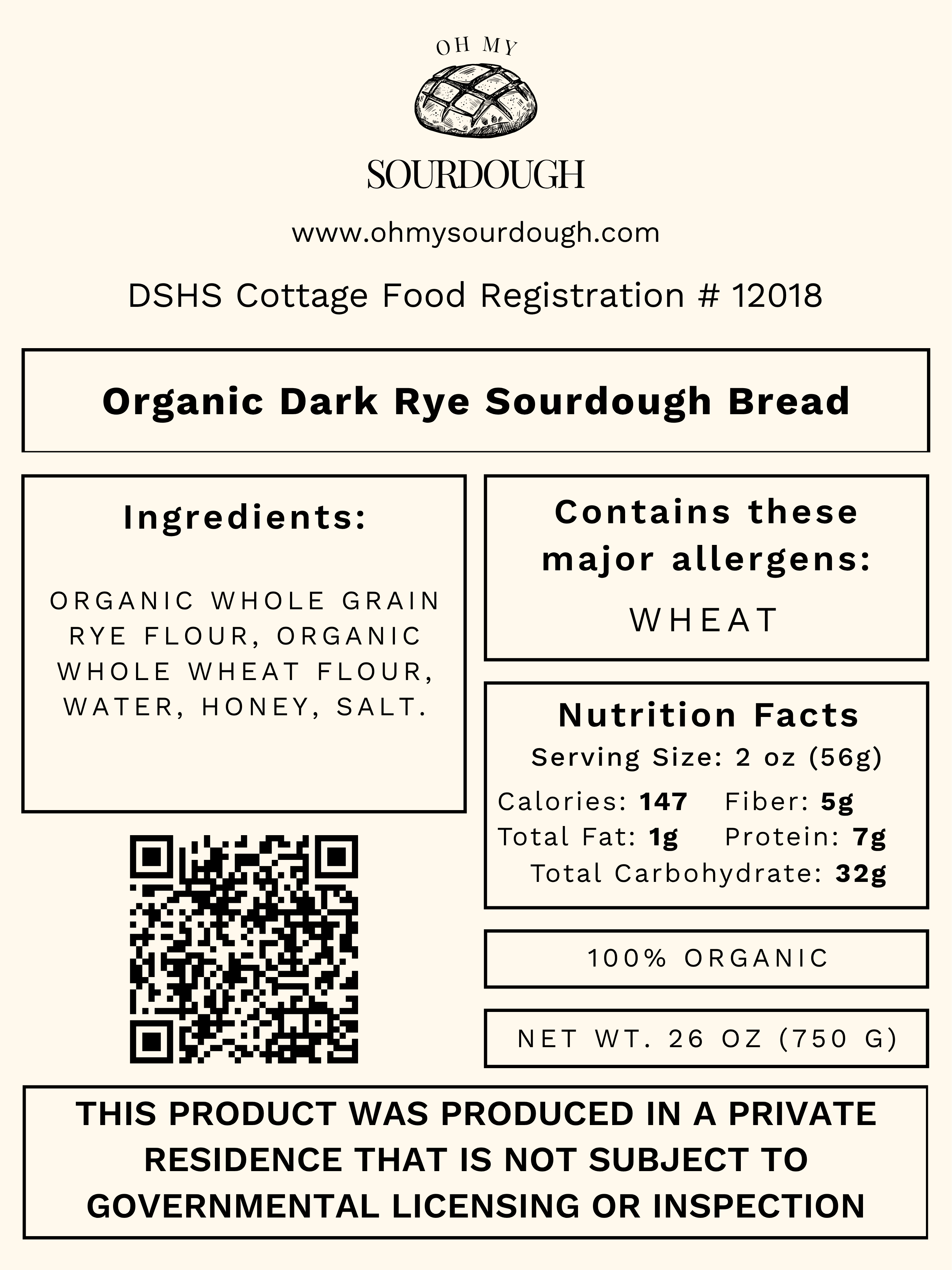 Dark Rye Sourdough Bread