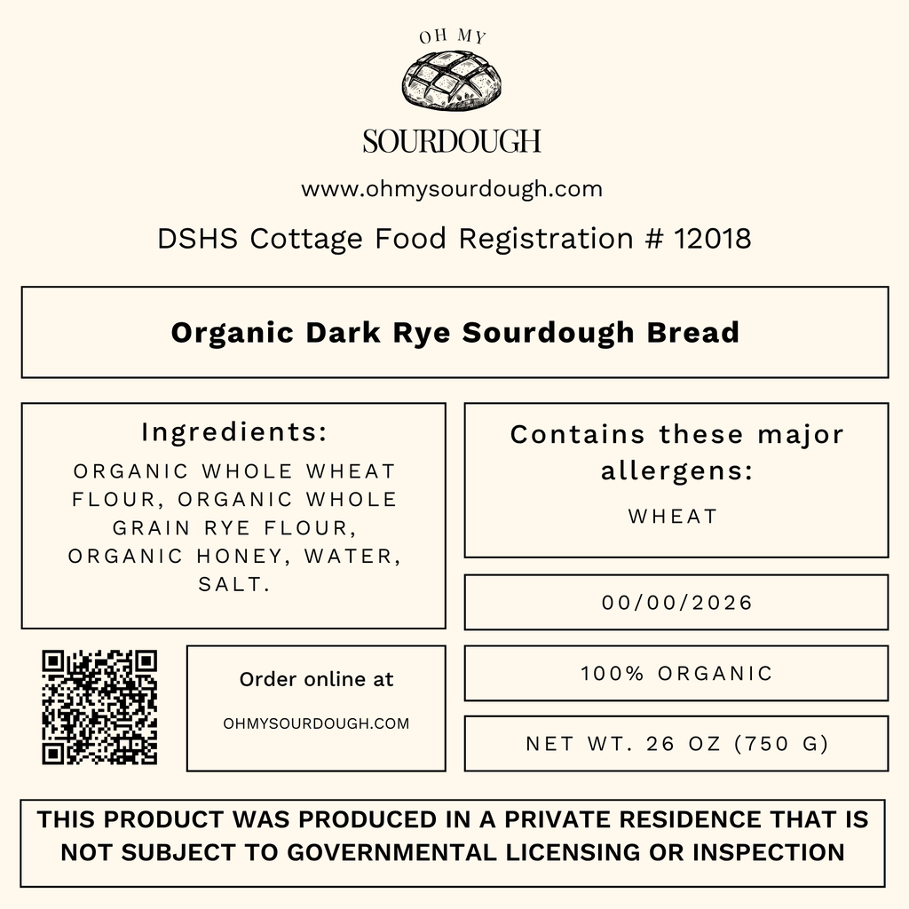 Dark Rye Sourdough Bread