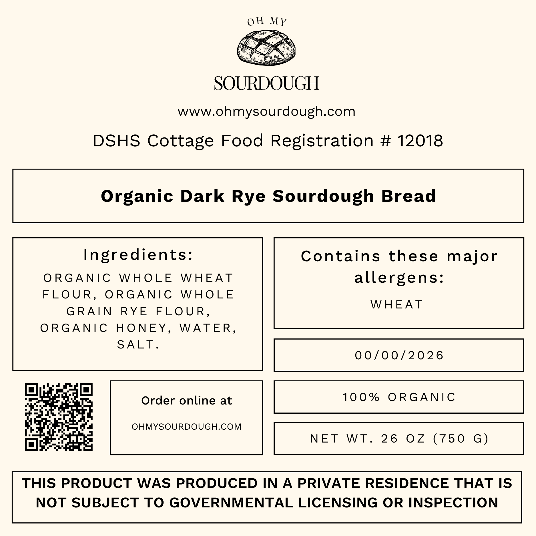 Dark Rye Sourdough Bread