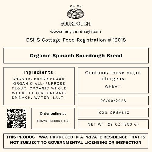 Garden Spinach Sourdough Bread
