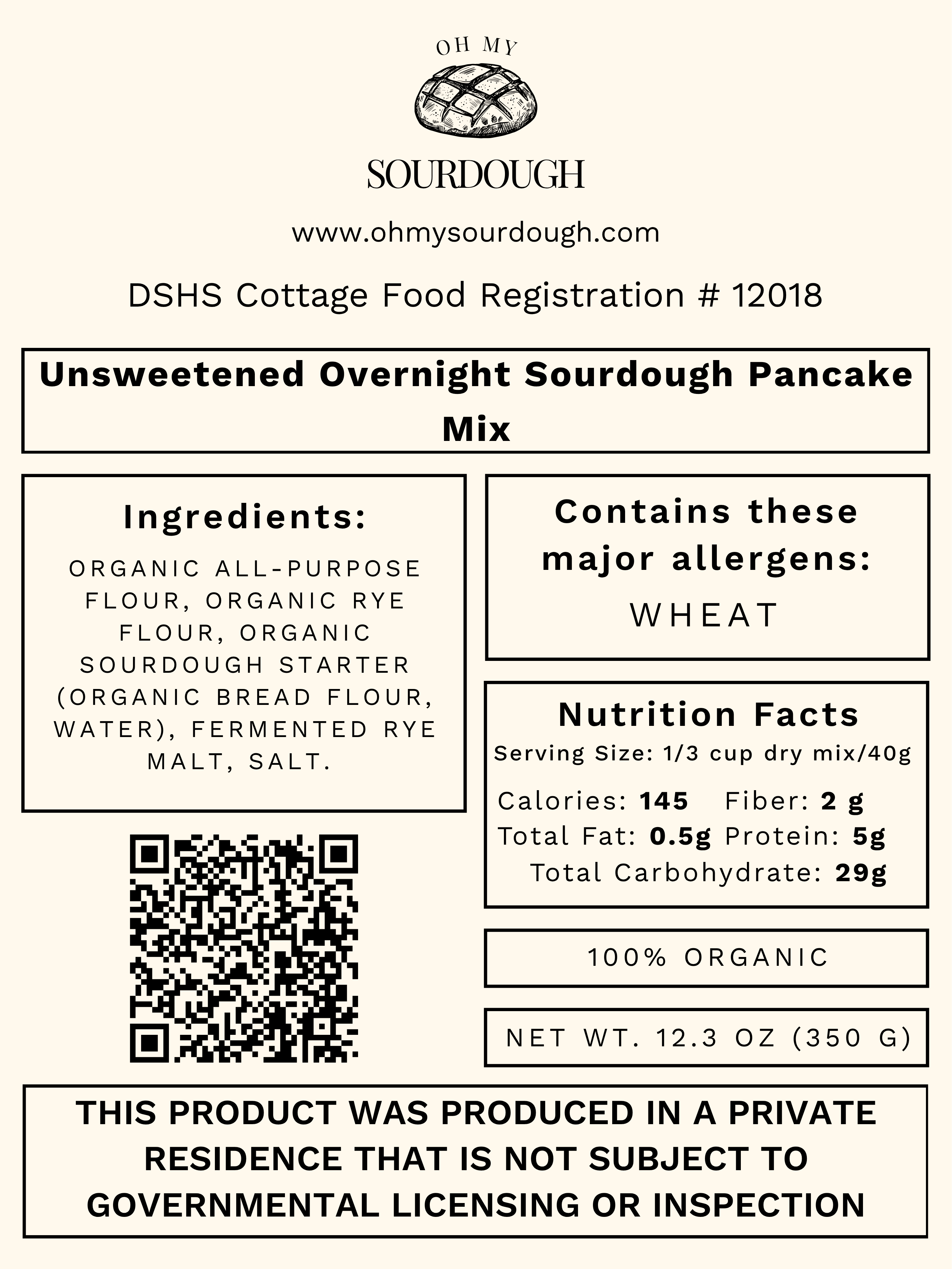 Unsweetened Overnight Sourdough Pancake Mix